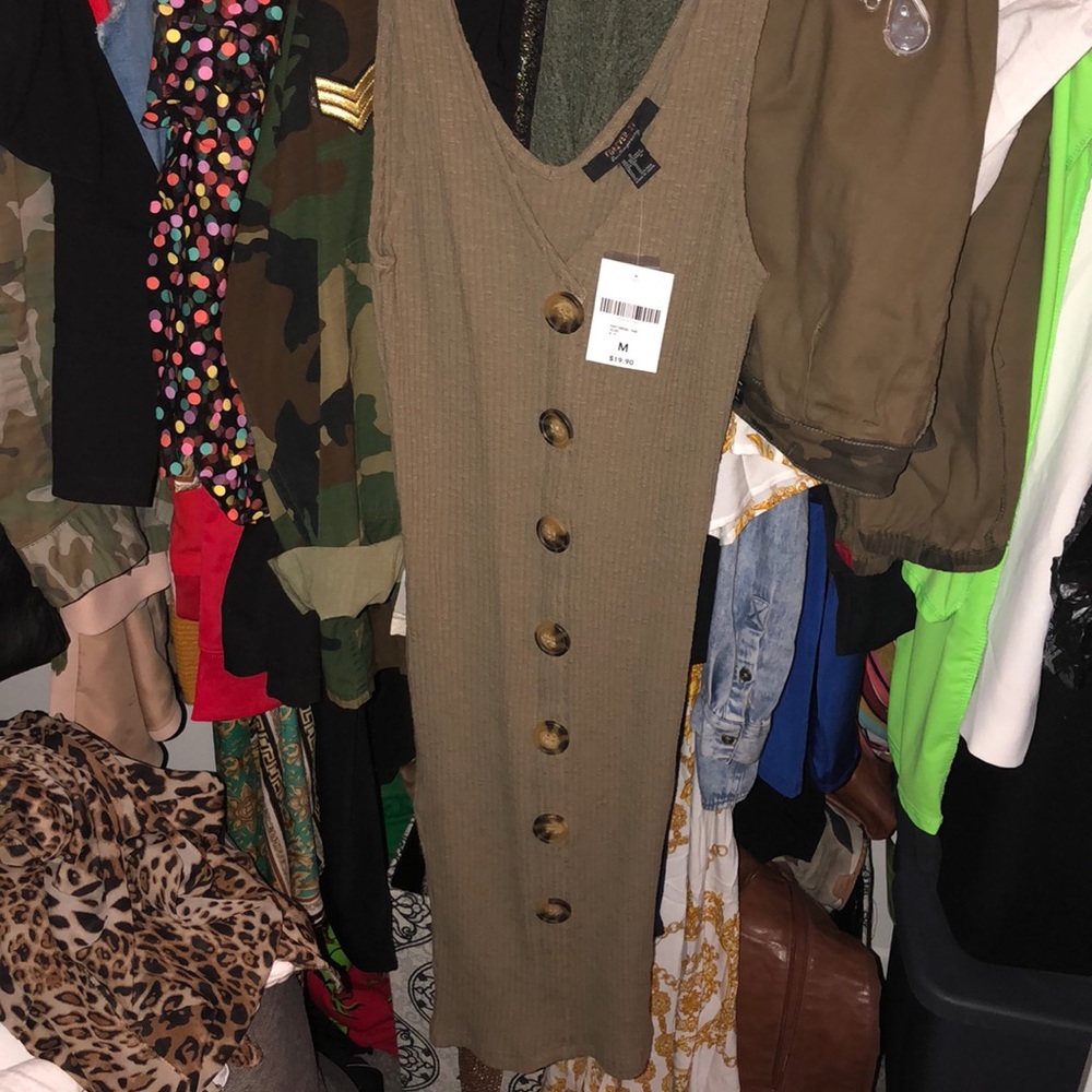 olive stretchy dress